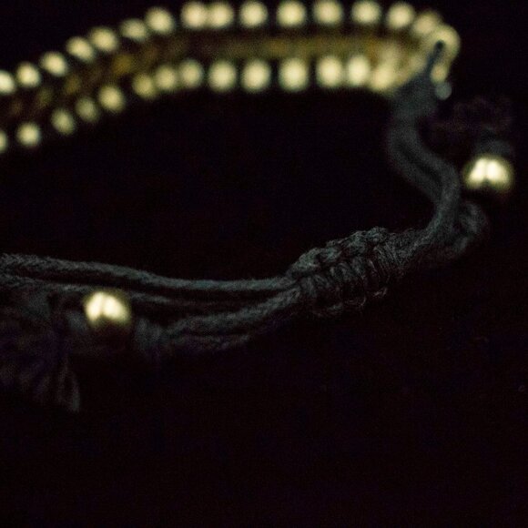 RHINESTONE & GOLD TONE CORDED SLIP KNOT BRACELET - JBNTDC1 - Picture 3 of 3